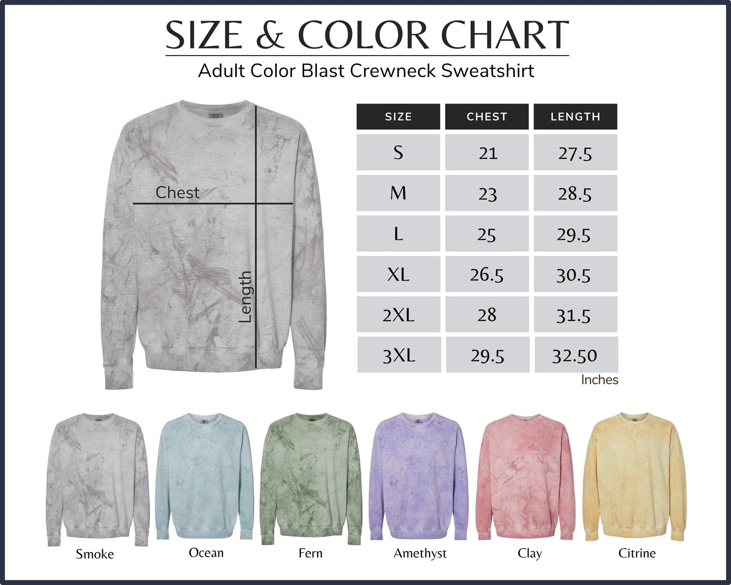 Comfort Colors Colorblast Crewneck Sweatshirt - Small to 3X