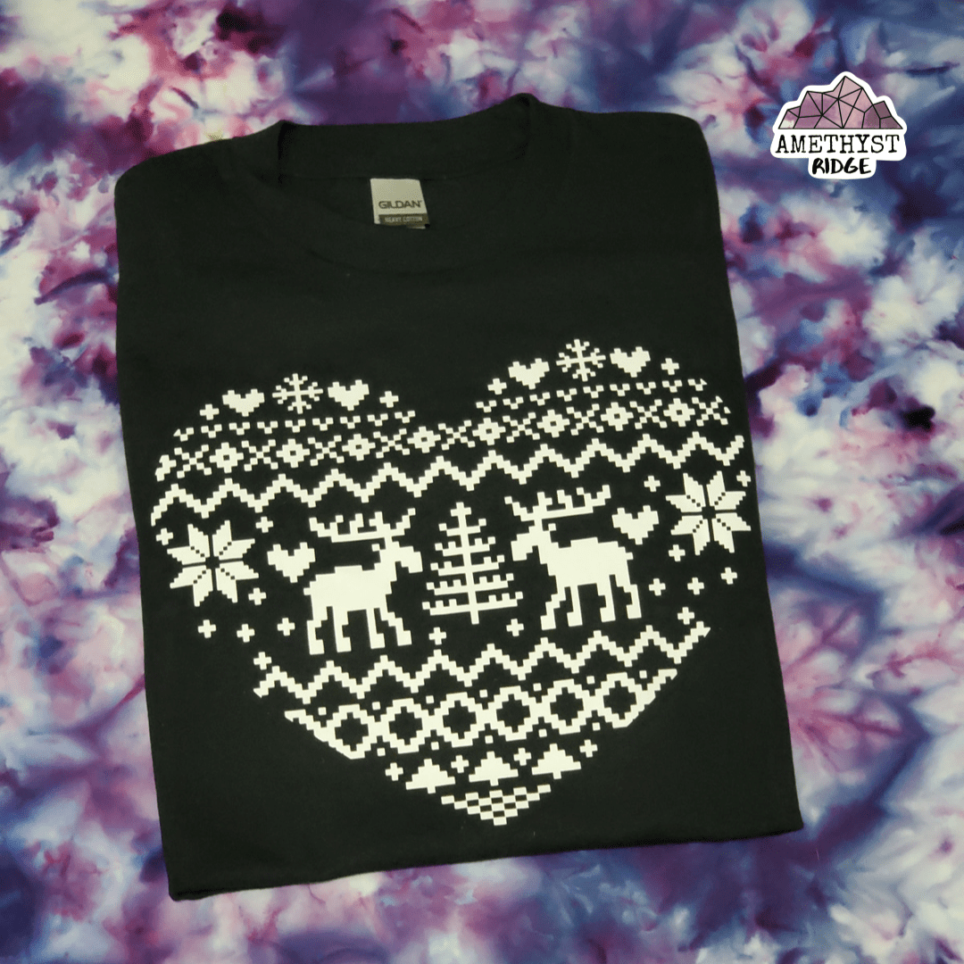 Ugly Christmas Heart - Long Sleeve Tshirt - RTS in M/XL-3x