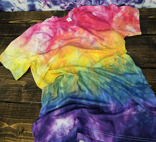 Rainbow Melt TieDye Bella+Canvas Tshirt - RTS - Amethyst Ridge