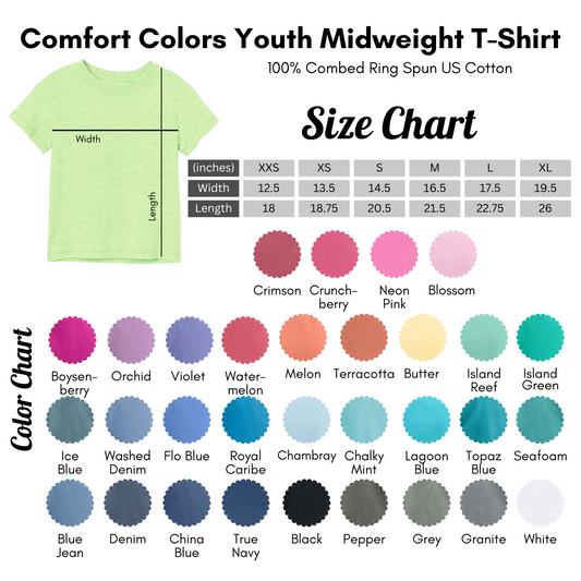 Comfort Colors Garment Dyed Heavyweight Youth Tshirt