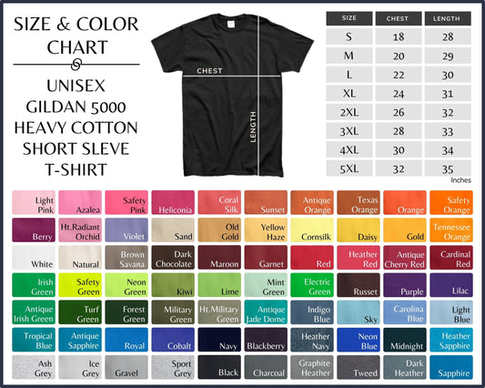 Gildan Heavy Cotton Unisex Tshirt - Small to 3X